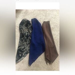 Elegant Scarf Trio in Black, Blue, and Brown